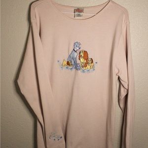 Disney Lady and the Tramp vintage embroidered womens shirt